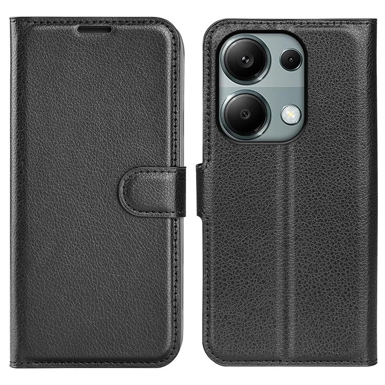 For Xiaomi Redmi Note 13 Pro 4G / Poco M6 Pro 4G Case Litchi Texture Leather Phone Cover with Wallet