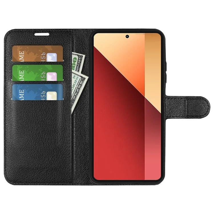 For Xiaomi Redmi Note 13 Pro 4G / Poco M6 Pro 4G Case Litchi Texture Leather Phone Cover with Wallet