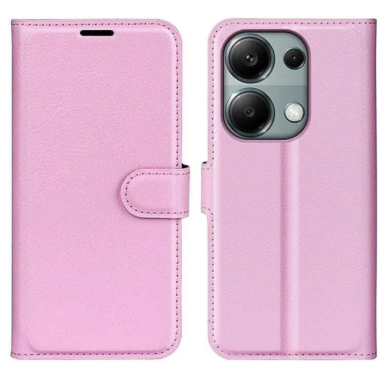 For Xiaomi Redmi Note 13 Pro 4G / Poco M6 Pro 4G Case Litchi Texture Leather Phone Cover with Wallet