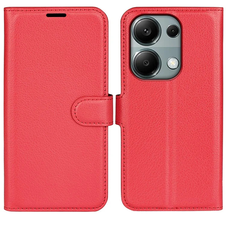 For Xiaomi Redmi Note 13 Pro 4G / Poco M6 Pro 4G Case Litchi Texture Leather Phone Cover with Wallet