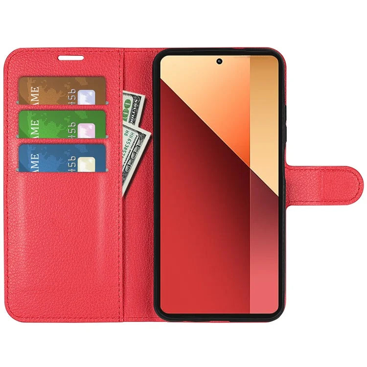 For Xiaomi Redmi Note 13 Pro 4G / Poco M6 Pro 4G Case Litchi Texture Leather Phone Cover with Wallet