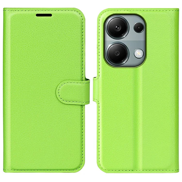 For Xiaomi Redmi Note 13 Pro 4G / Poco M6 Pro 4G Case Litchi Texture Leather Phone Cover with Wallet