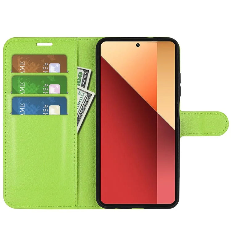 For Xiaomi Redmi Note 13 Pro 4G / Poco M6 Pro 4G Case Litchi Texture Leather Phone Cover with Wallet