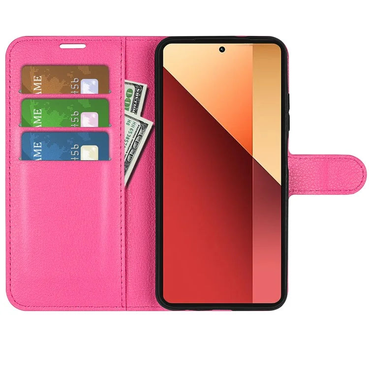For Xiaomi Redmi Note 13 Pro 4G / Poco M6 Pro 4G Case Litchi Texture Leather Phone Cover with Wallet