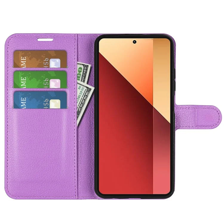 For Xiaomi Redmi Note 13 Pro 4G / Poco M6 Pro 4G Case Litchi Texture Leather Phone Cover with Wallet