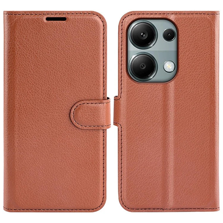 For Xiaomi Redmi Note 13 Pro 4G / Poco M6 Pro 4G Case Litchi Texture Leather Phone Cover with Wallet