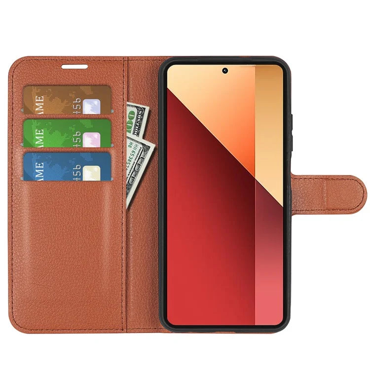 For Xiaomi Redmi Note 13 Pro 4G / Poco M6 Pro 4G Case Litchi Texture Leather Phone Cover with Wallet