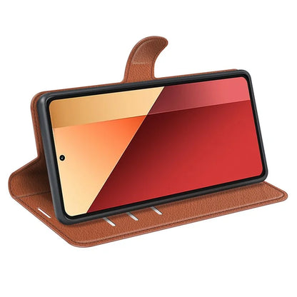 For Xiaomi Redmi Note 13 Pro 4G / Poco M6 Pro 4G Case Litchi Texture Leather Phone Cover with Wallet