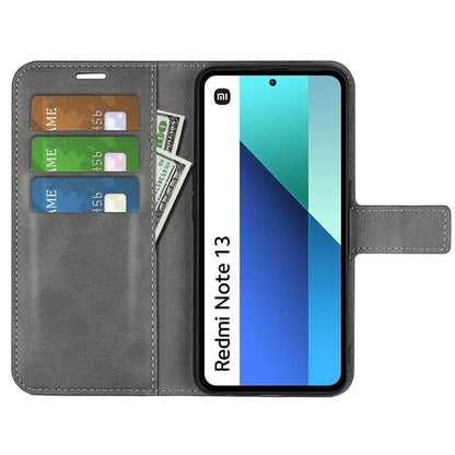 For Xiaomi Redmi Note 13 4G Leather Wallet Case Flip Phone Cover Magnetic Clasp