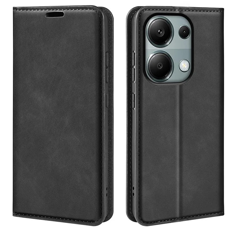 For Xiaomi Redmi Note 13 Pro 4G / Poco M6 Pro 4G Case Skin-Feel PU Leather Wallet Flip Phone Cover