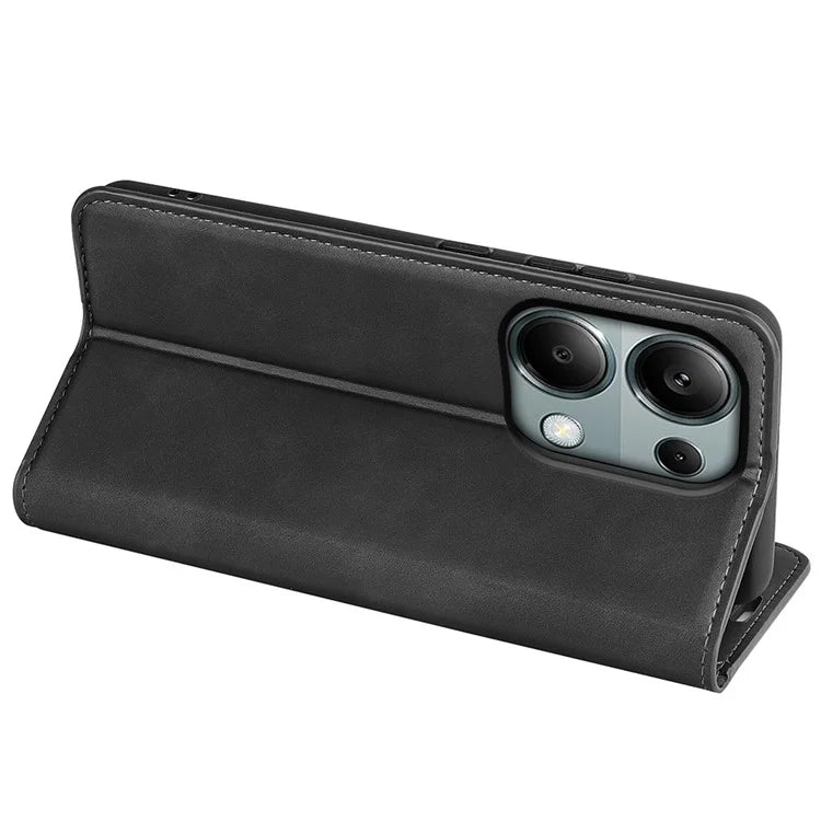 For Xiaomi Redmi Note 13 Pro 4G / Poco M6 Pro 4G Case Skin-Feel PU Leather Wallet Flip Phone Cover