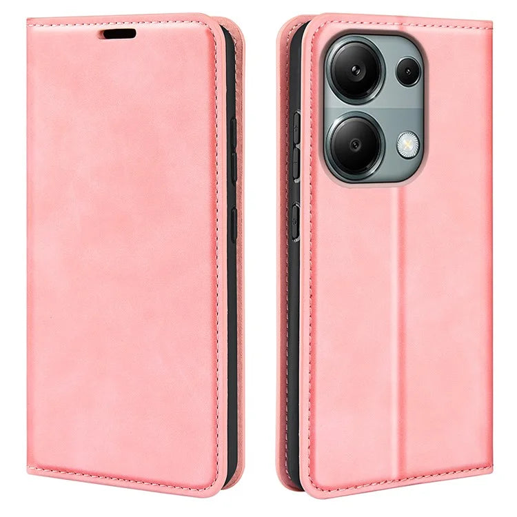 For Xiaomi Redmi Note 13 Pro 4G / Poco M6 Pro 4G Case Skin-Feel PU Leather Wallet Flip Phone Cover