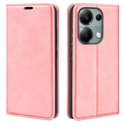 For Xiaomi Redmi Note 13 Pro 4G / Poco M6 Pro 4G Case Skin-Feel PU Leather Wallet Flip Phone Cover