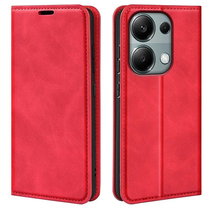 For Xiaomi Redmi Note 13 Pro 4G / Poco M6 Pro 4G Case Skin-Feel PU Leather Wallet Flip Phone Cover
