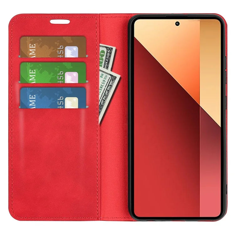 For Xiaomi Redmi Note 13 Pro 4G / Poco M6 Pro 4G Case Skin-Feel PU Leather Wallet Flip Phone Cover