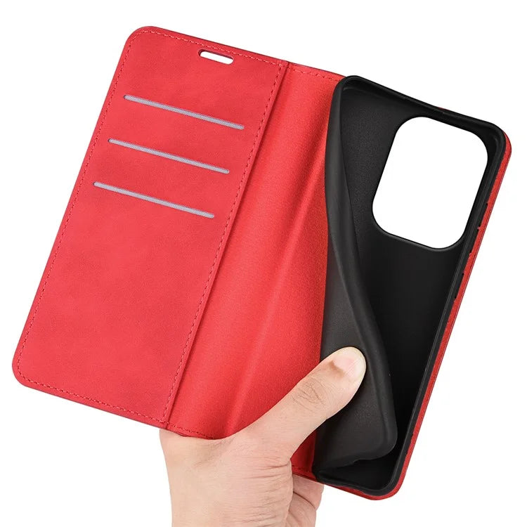 For Xiaomi Redmi Note 13 Pro 4G / Poco M6 Pro 4G Case Skin-Feel PU Leather Wallet Flip Phone Cover