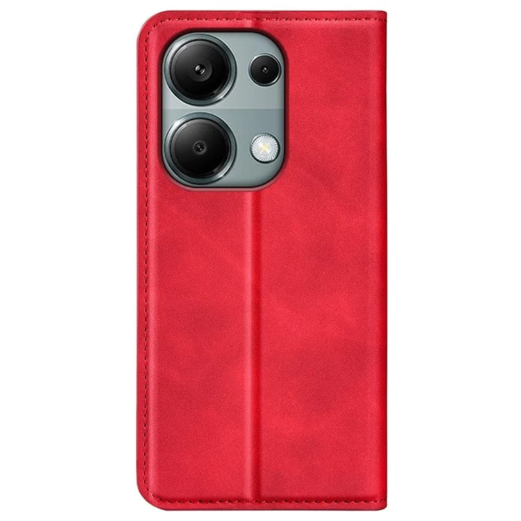 For Xiaomi Redmi Note 13 Pro 4G / Poco M6 Pro 4G Case Skin-Feel PU Leather Wallet Flip Phone Cover