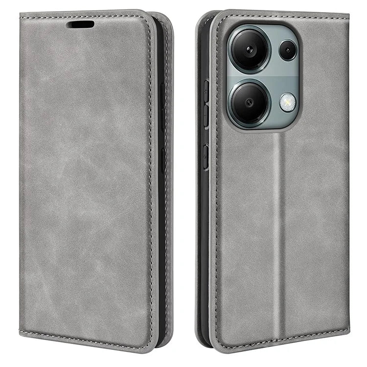 For Xiaomi Redmi Note 13 Pro 4G / Poco M6 Pro 4G Case Skin-Feel PU Leather Wallet Flip Phone Cover