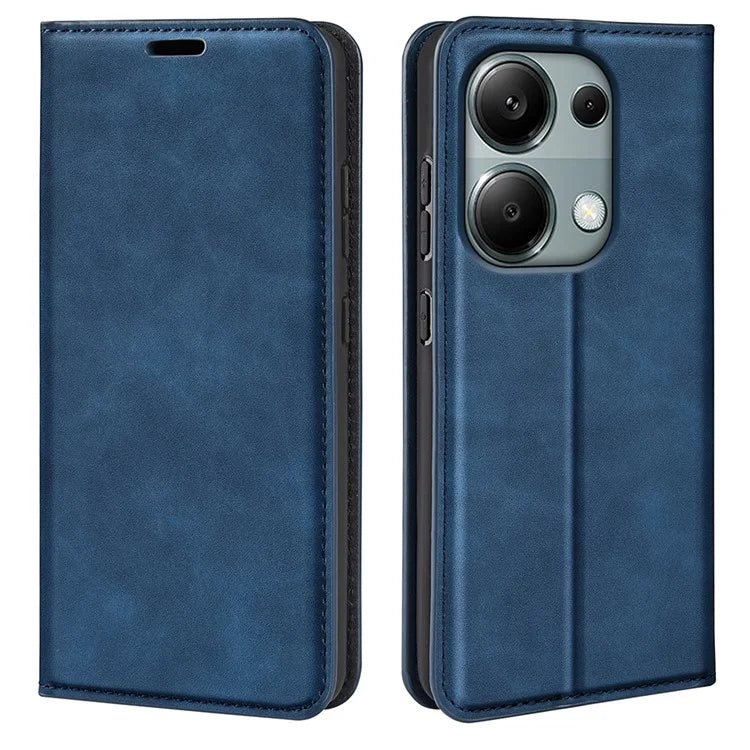 For Xiaomi Redmi Note 13 Pro 4G / Poco M6 Pro 4G Case Skin-Feel PU Leather Wallet Flip Phone Cover
