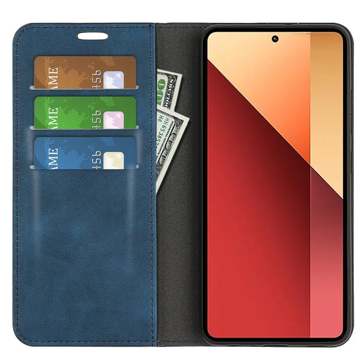 For Xiaomi Redmi Note 13 Pro 4G / Poco M6 Pro 4G Case Skin-Feel PU Leather Wallet Flip Phone Cover