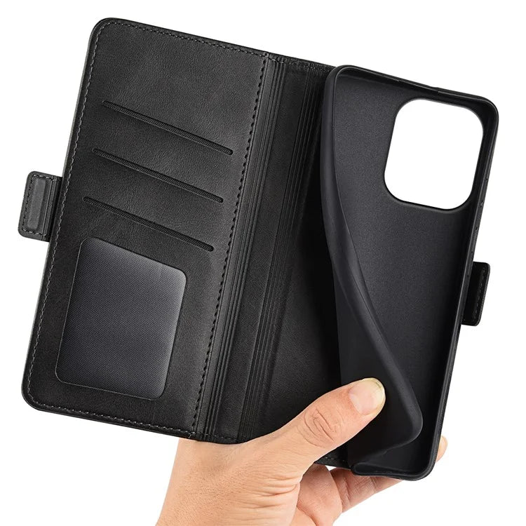 For Xiaomi Redmi Note 13 4G Cell Phone Case Dual Magnetic Clasp Leather Protective Cover