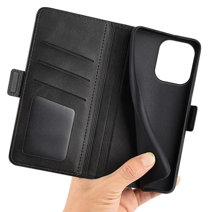 For Xiaomi Redmi Note 13 4G Cell Phone Case Dual Magnetic Clasp Leather Protective Cover