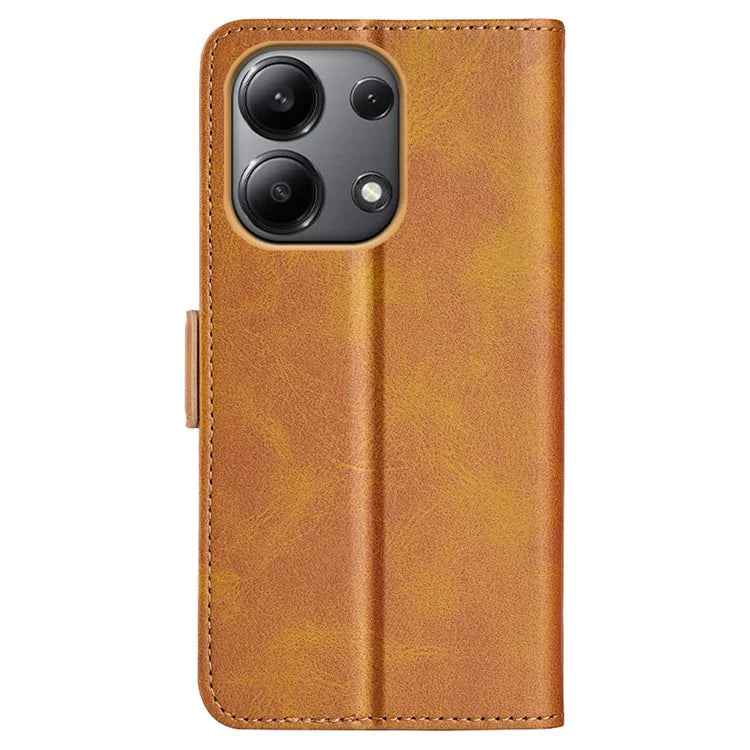 For Xiaomi Redmi Note 13 4G Cell Phone Case Dual Magnetic Clasp Leather Protective Cover