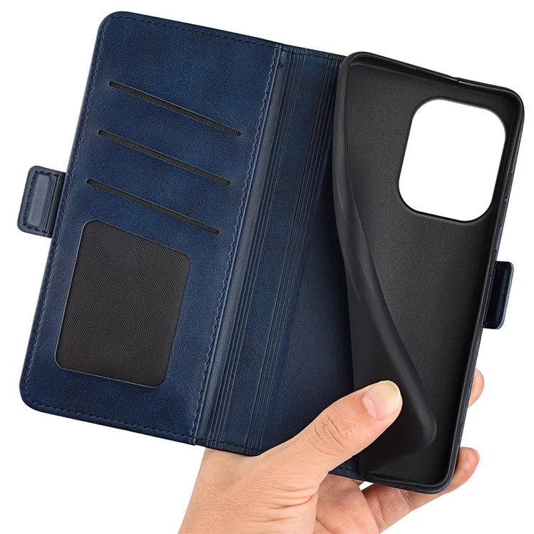 For Xiaomi Redmi Note 13 4G Cell Phone Case Dual Magnetic Clasp Leather Protective Cover