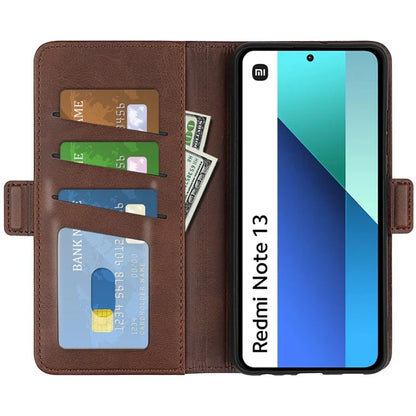 For Xiaomi Redmi Note 13 4G Cell Phone Case Dual Magnetic Clasp Leather Protective Cover