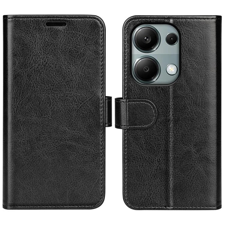 For Xiaomi Redmi Note 13 Pro 4G / Poco M6 Pro 4G Leather Flip Phone Case Crazy Horse Texture