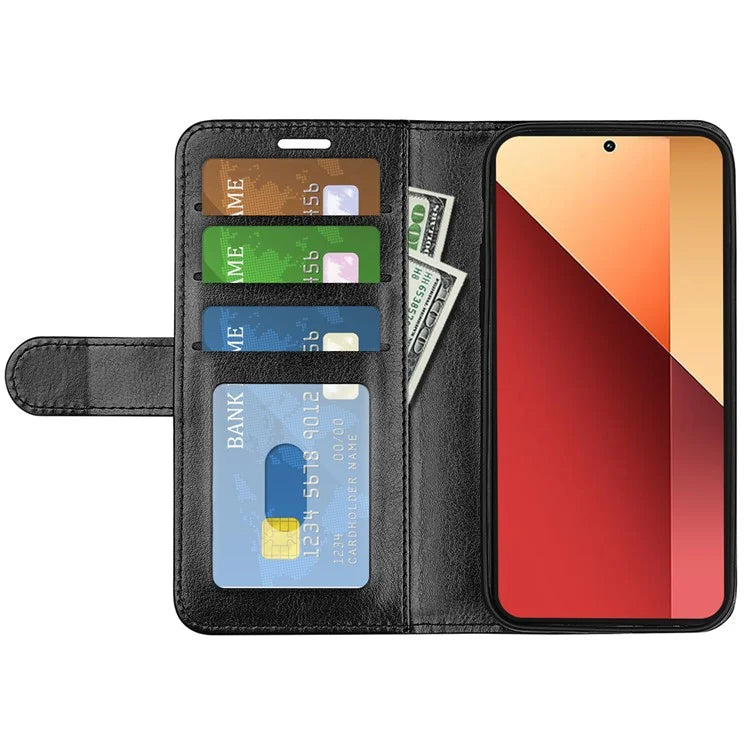 For Xiaomi Redmi Note 13 Pro 4G / Poco M6 Pro 4G Leather Flip Phone Case Crazy Horse Texture