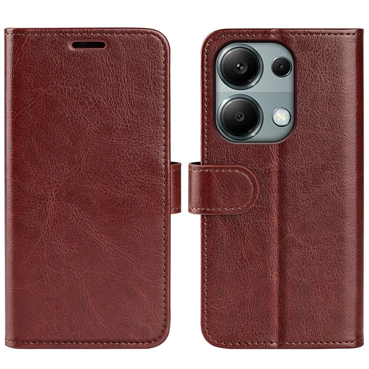 For Xiaomi Redmi Note 13 Pro 4G / Poco M6 Pro 4G Leather Flip Phone Case Crazy Horse Texture