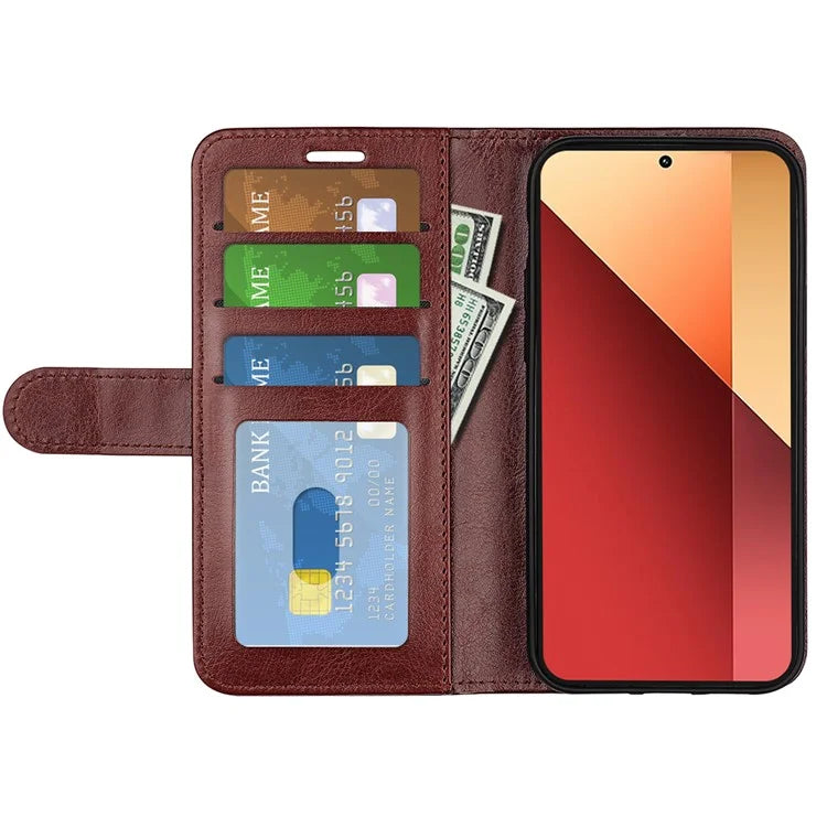 For Xiaomi Redmi Note 13 Pro 4G / Poco M6 Pro 4G Leather Flip Phone Case Crazy Horse Texture