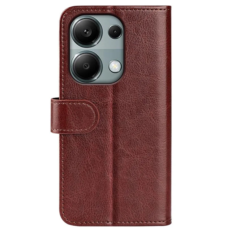 For Xiaomi Redmi Note 13 Pro 4G / Poco M6 Pro 4G Leather Flip Phone Case Crazy Horse Texture