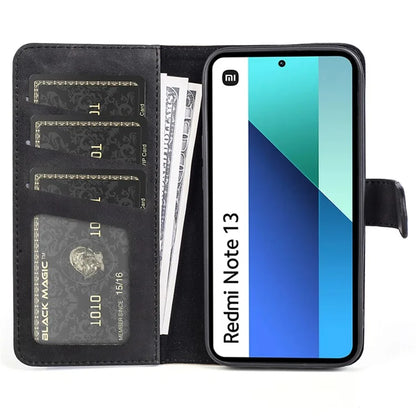 For Xiaomi Redmi Note 13 4G Case Leather Wallet Phone Cover Color Splicing