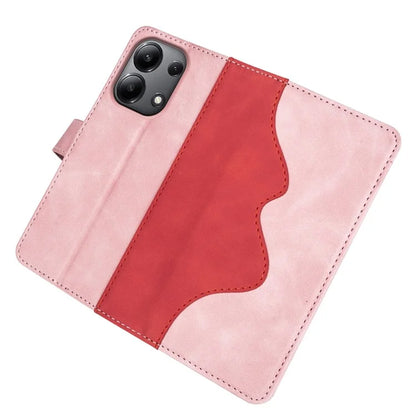 For Xiaomi Redmi Note 13 4G Case Leather Wallet Phone Cover Color Splicing