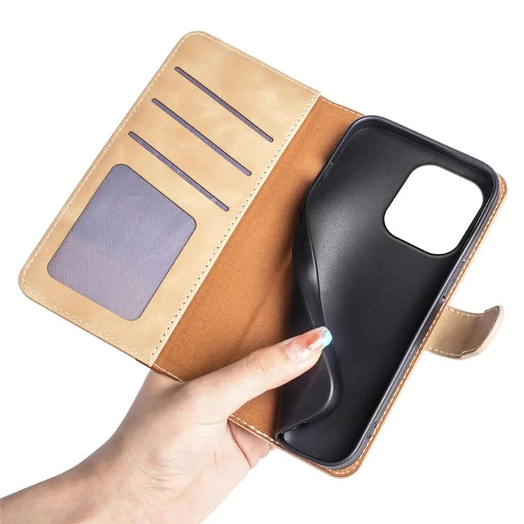 For Xiaomi Redmi Note 13 4G Case Leather Wallet Phone Cover Color Splicing