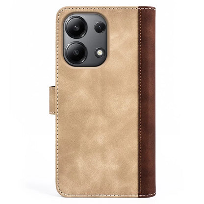 For Xiaomi Redmi Note 13 4G Case Leather Wallet Phone Cover Color Splicing