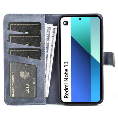 For Xiaomi Redmi Note 13 4G Case Leather Wallet Phone Cover Color Splicing