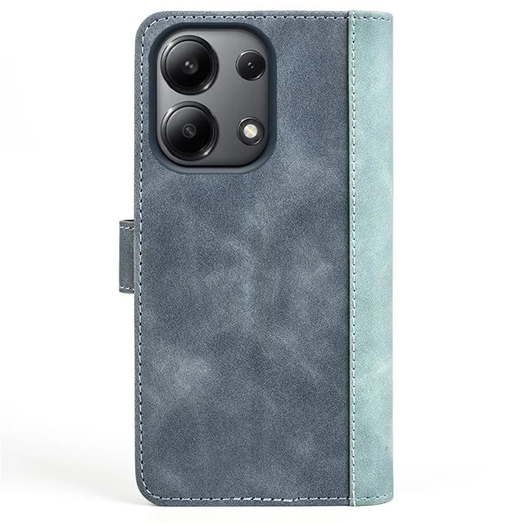 For Xiaomi Redmi Note 13 4G Case Leather Wallet Phone Cover Color Splicing