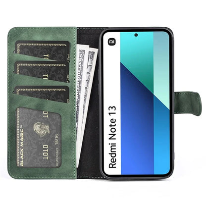 For Xiaomi Redmi Note 13 4G Case Leather Wallet Phone Cover Color Splicing