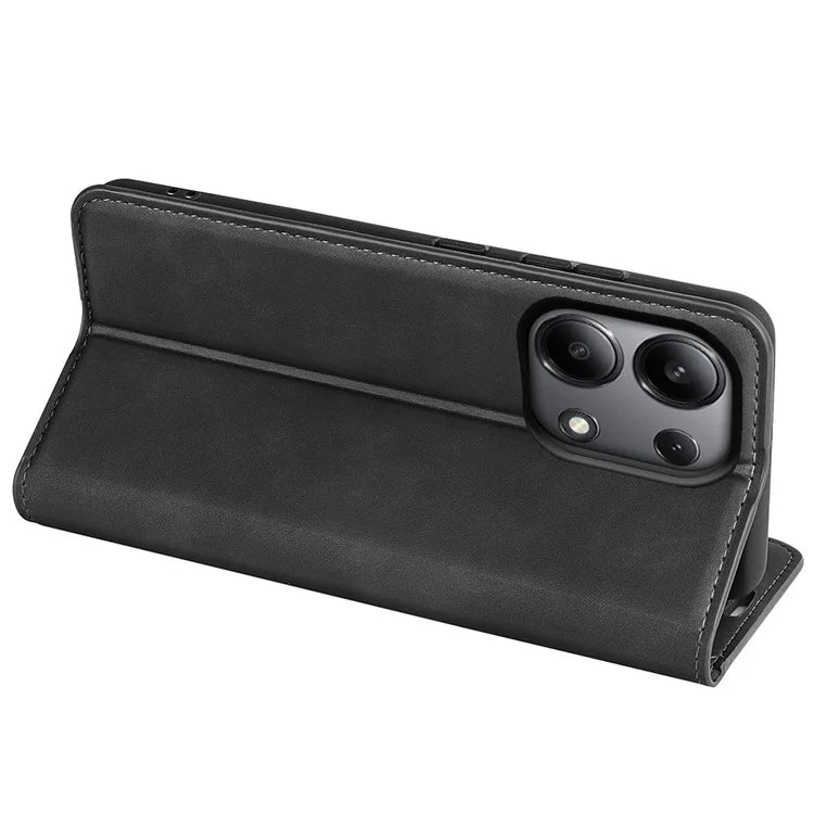 For Xiaomi Redmi Note 13 4G Leather Case Wallet Skin-touch Phone Cover