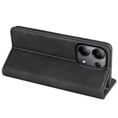 For Xiaomi Redmi Note 13 4G Leather Case Wallet Skin-touch Phone Cover