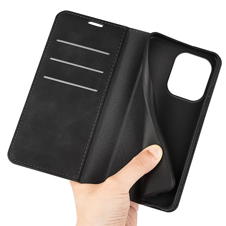 For Xiaomi Redmi Note 13 4G Leather Case Wallet Skin-touch Phone Cover
