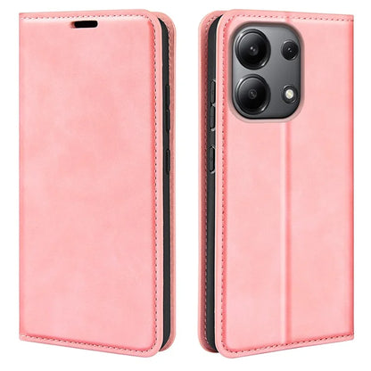 For Xiaomi Redmi Note 13 4G Leather Case Wallet Skin-touch Phone Cover