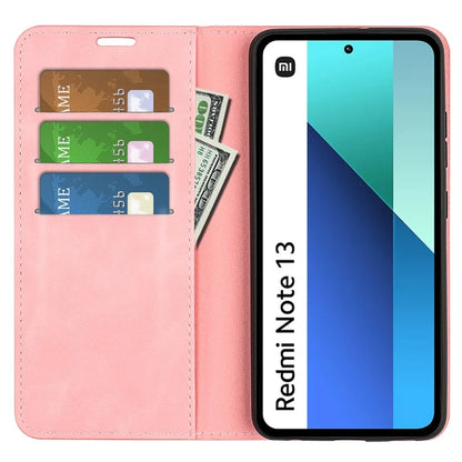 For Xiaomi Redmi Note 13 4G Leather Case Wallet Skin-touch Phone Cover
