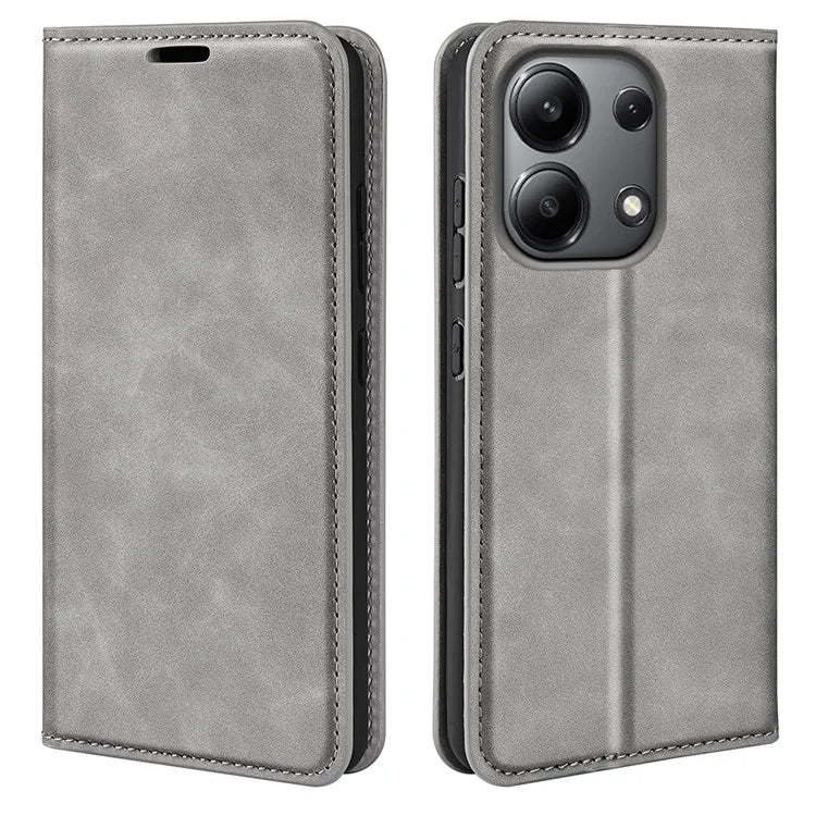 For Xiaomi Redmi Note 13 4G Leather Case Wallet Skin-touch Phone Cover