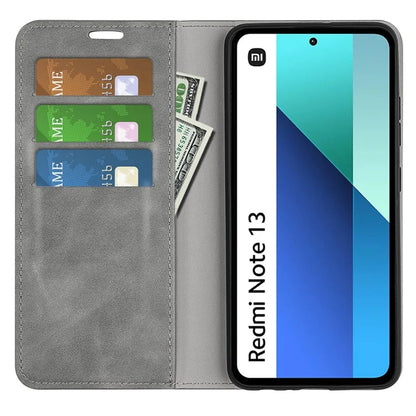 For Xiaomi Redmi Note 13 4G Leather Case Wallet Skin-touch Phone Cover