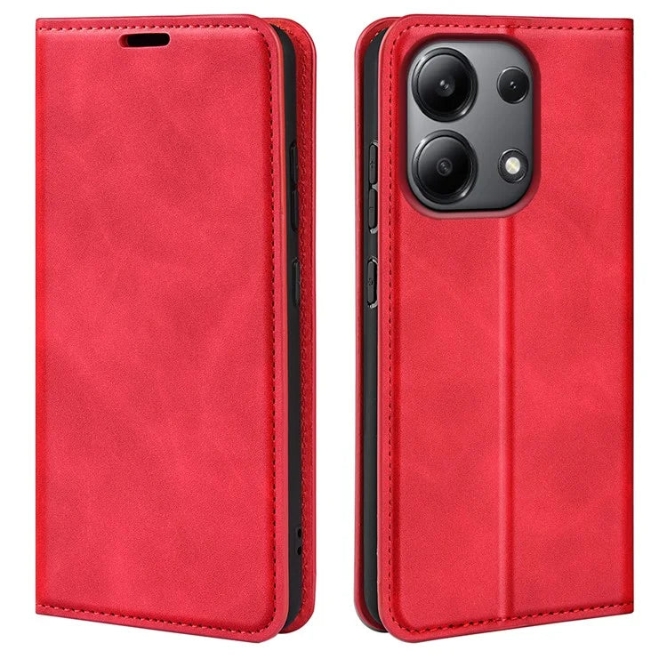 For Xiaomi Redmi Note 13 4G Leather Case Wallet Skin-touch Phone Cover