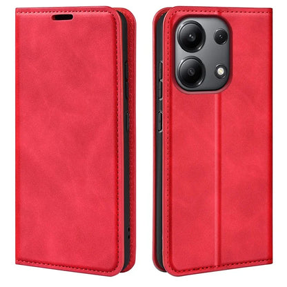 For Xiaomi Redmi Note 13 4G Leather Case Wallet Skin-touch Phone Cover